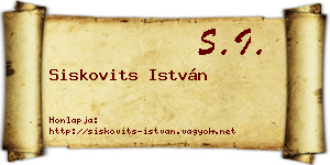 Siskovits István névjegykártya