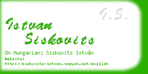 istvan siskovits business card